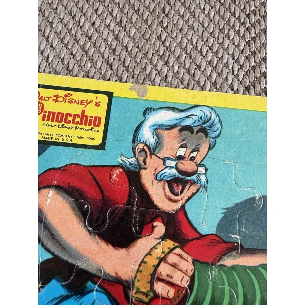Vintage Disney Pinocchio Jaymar Inlaid Tray Puzzle